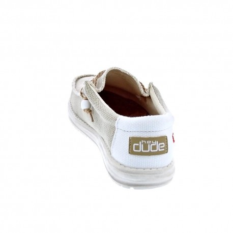 Mocasines Hey Dude zapatos Hombre modelo Wally Braided Beige Elástico