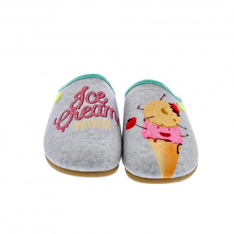 Pantuflas Potatoes zapatos Mujer modelo Kitale Gris 