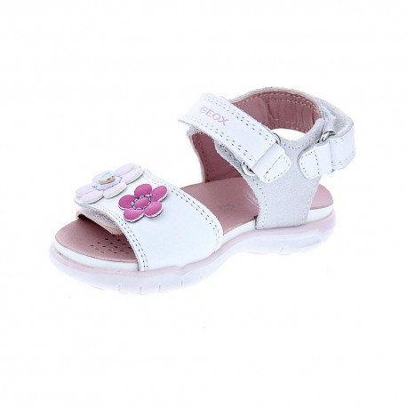 Sandalias Geox zapatos Niña modelo Delhi Blanco 