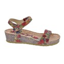 Sandalias Panama Jack zapatos Mujer modelo Capri Cork B1 Rojo 