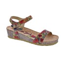 Sandalias Panama Jack zapatos Mujer modelo Capri Cork B1 Rojo 