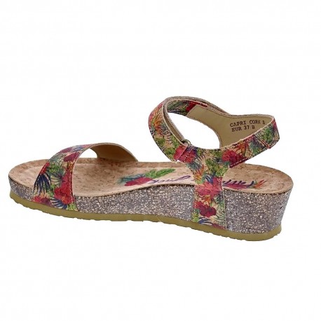 Sandalias Panama Jack zapatos Mujer modelo Capri Cork B1 Rojo 