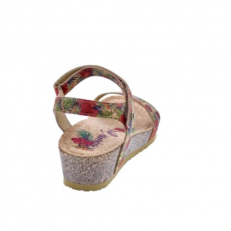 Sandalias Panama Jack zapatos Mujer modelo Capri Cork B1 Rojo 