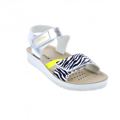 Sandalias Geox zapatos Niña modelo Costarei Plata 