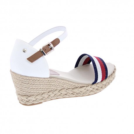 Sandalias Tommy Hilfiger zapatos Mujer modelo Shimmery Ribbon Blanco 