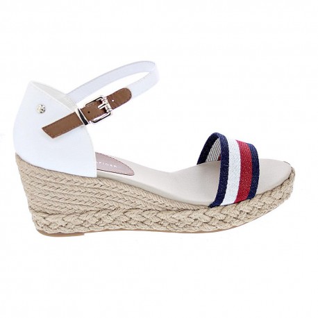 Sandalias Tommy Hilfiger zapatos Mujer modelo Shimmery Ribbon Blanco 