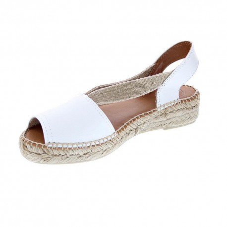 Alpargatas Toni Pons zapatos Mujer modelo Etna Blanco Elástico