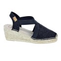 Alpargatas Toni Pons zapatos Mujer modelo Triton Negro Elástico