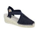 Alpargatas Toni Pons zapatos Mujer modelo Triton Negro Elástico