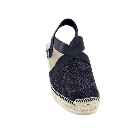 Alpargatas Toni Pons zapatos Mujer modelo Triton Negro Elástico