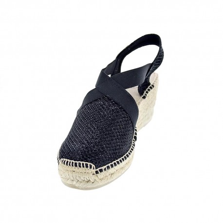 Alpargatas Toni Pons zapatos Mujer modelo Triton Negro Elástico