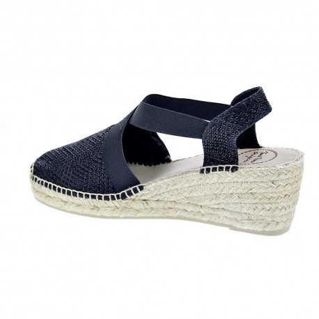 Alpargatas Toni Pons zapatos Mujer modelo Triton Negro Elástico