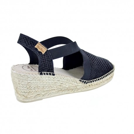 Alpargatas Toni Pons zapatos Mujer modelo Triton Negro Elástico