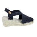 Alpargatas Toni Pons zapatos Mujer modelo Triton Negro Elástico