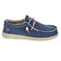 Mocasines Hey Dude zapatos Hombre modelo Wally Braided Azul Elástico