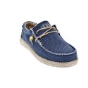 Mocasines Hey Dude zapatos Hombre modelo Wally Braided Azul Elástico