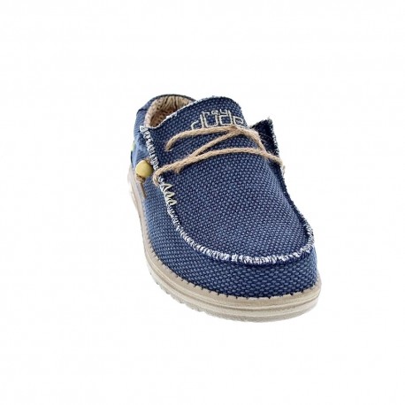 Mocasines Hey Dude zapatos Hombre modelo Wally Braided Azul Elástico