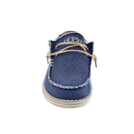 Mocasines Hey Dude zapatos Hombre modelo Wally Braided Azul Elástico