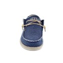 Mocasines Hey Dude zapatos Hombre modelo Wally Braided Azul Elástico