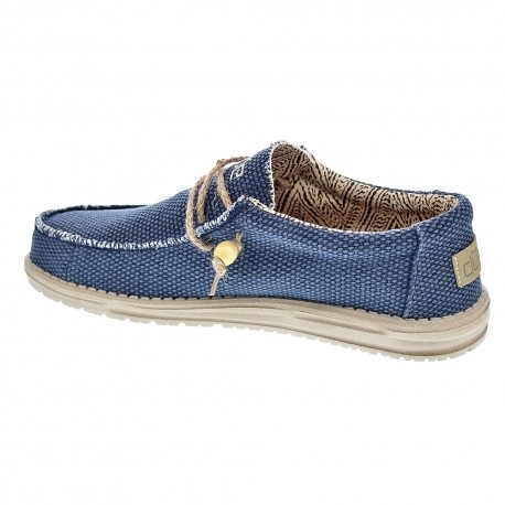 Mocasines Hey Dude zapatos Hombre modelo Wally Braided Azul Elástico