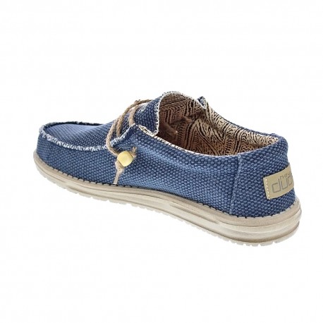Mocasines Hey Dude zapatos Hombre modelo Wally Braided Azul Elástico