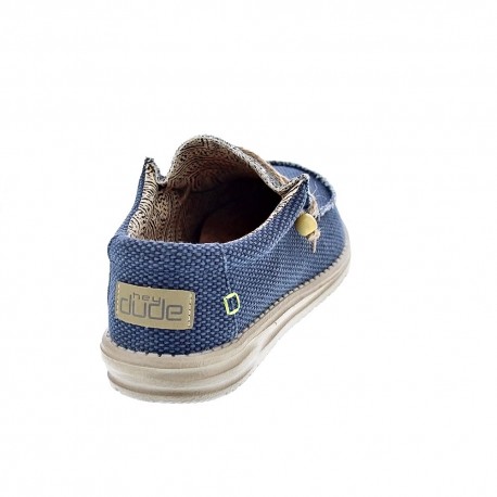 Mocasines Hey Dude zapatos Hombre modelo Wally Braided Azul Elástico