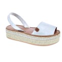 Abarcas menorquinas Popa zapatos Mujer modelo Rosario Plata 