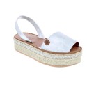 Abarcas menorquinas Popa zapatos Mujer modelo Rosario Plata 