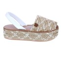 Abarcas menorquinas Popa zapatos Mujer modelo Chiara Beige 
