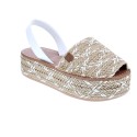 Abarcas menorquinas Popa zapatos Mujer modelo Chiara Beige 