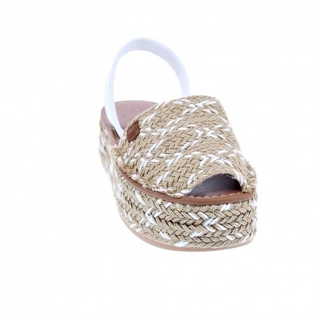 Abarcas menorquinas Popa zapatos Mujer modelo Chiara Beige 