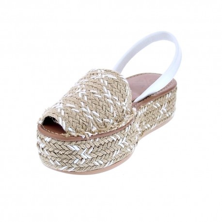 Abarcas menorquinas Popa zapatos Mujer modelo Chiara Beige 