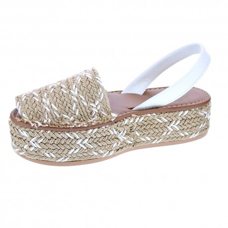Abarcas menorquinas Popa zapatos Mujer modelo Chiara Beige 