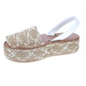 Abarcas menorquinas Popa zapatos Mujer modelo Chiara Beige 