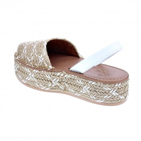 Abarcas menorquinas Popa zapatos Mujer modelo Chiara Beige 