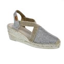 Alpargatas Toni Pons zapatos Mujer modelo Triton Plata Elástico