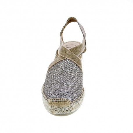 Alpargatas Toni Pons zapatos Mujer modelo Triton Plata Elástico