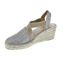 Alpargatas Toni Pons zapatos Mujer modelo Triton Plata Elástico