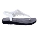 Sandalias Skechers zapatos Mujer modelo Meditation Plata 