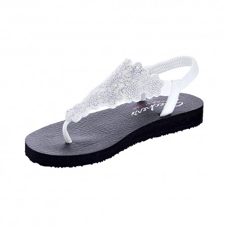 Sandalias Skechers zapatos Mujer modelo Meditation Plata 
