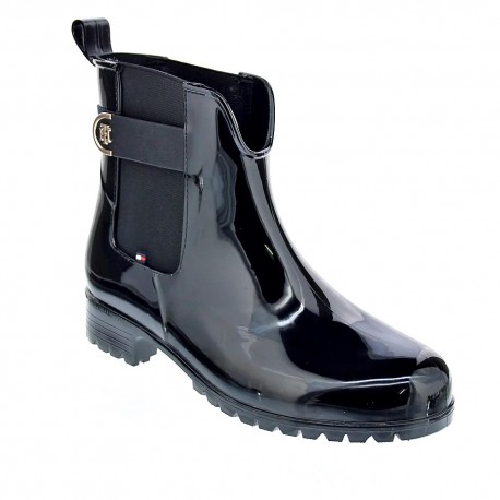 Botines Tommy Hilfiger zapatos Mujer modelo TH Hardware Rainboot Negro 