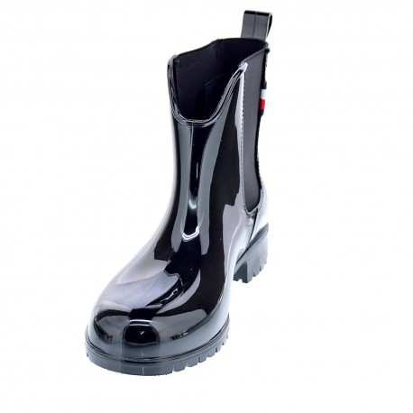 Botines Tommy Hilfiger zapatos Mujer modelo TH Hardware Rainboot Negro 
