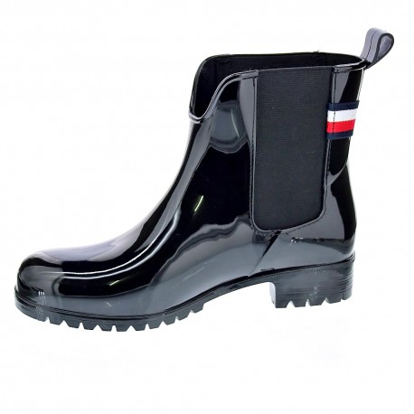 Botines Tommy Hilfiger zapatos Mujer modelo TH Hardware Rainboot Negro 
