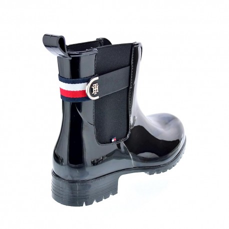 Botines Tommy Hilfiger zapatos Mujer modelo TH Hardware Rainboot Negro 