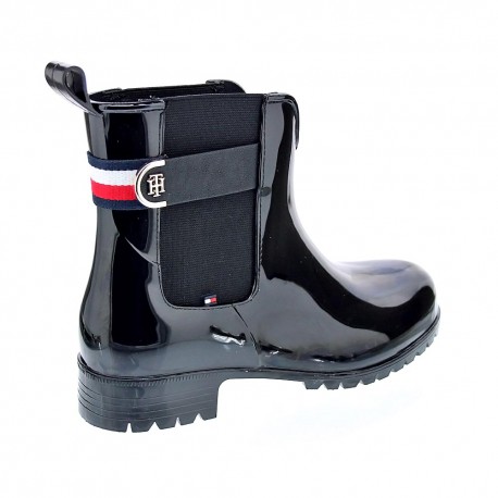 Botines Tommy Hilfiger zapatos Mujer modelo TH Hardware Rainboot Negro 