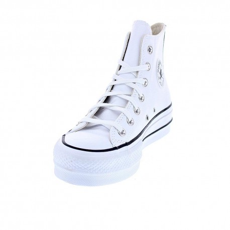 Zapatillas botas Converse zapatos Mujer modelo Chuck Taylor All Star Plataforma Bota piel blanca Blanco Cordón