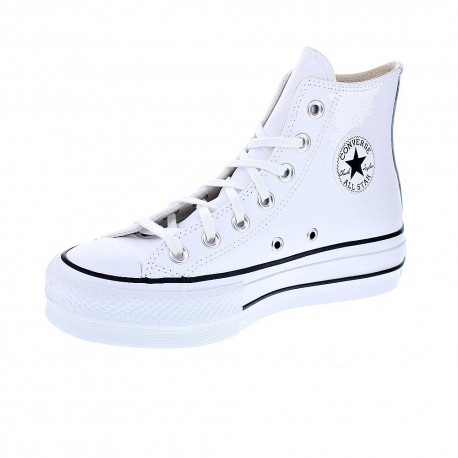 Zapatillas botas Converse zapatos Mujer modelo Chuck Taylor All Star Plataforma Bota piel blanca Blanco Cordón