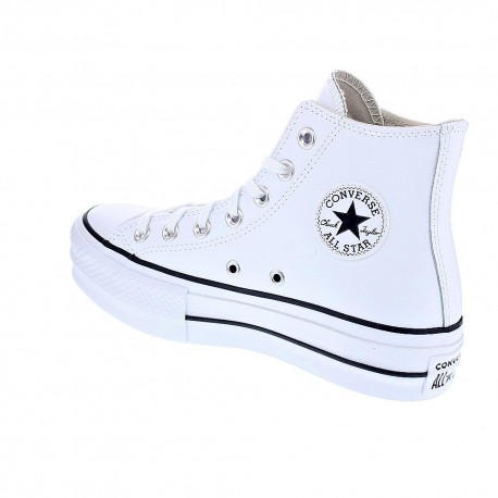 Zapatillas botas Converse zapatos Mujer modelo Chuck Taylor All Star Plataforma Bota piel blanca Blanco Cordón