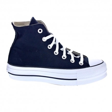 Zapatillas botas Converse zapatos Mujer modelo Chuck Taylor Star Lift Plataforma lona Negro Cordón