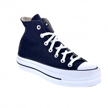 Zapatillas botas Converse zapatos Mujer modelo Chuck Taylor Star Lift Plataforma lona Negro Cordón